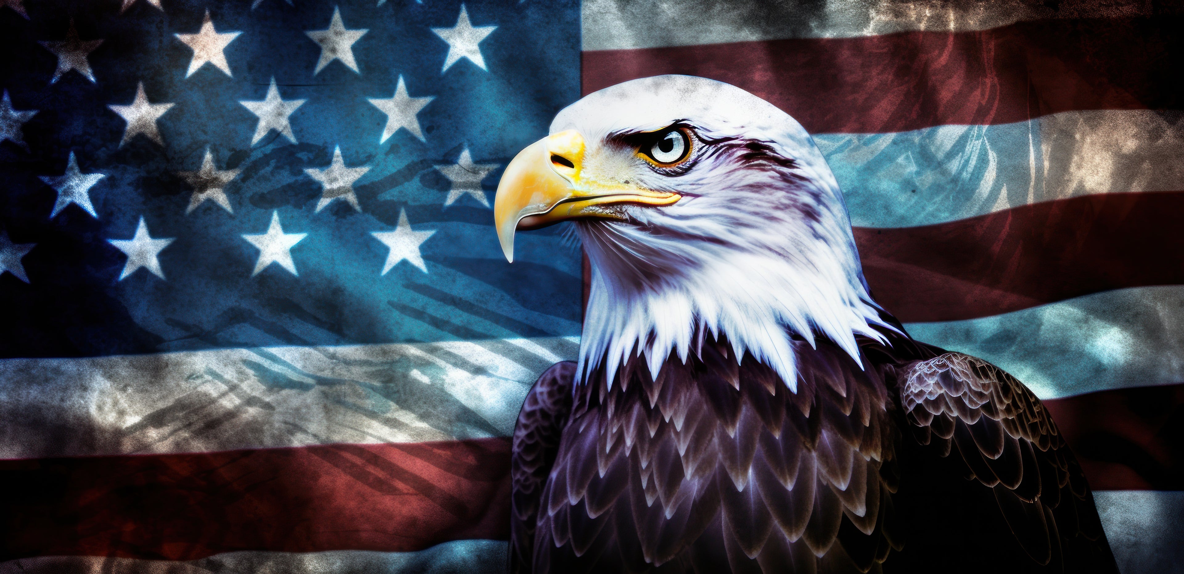 American Eagle and Flag